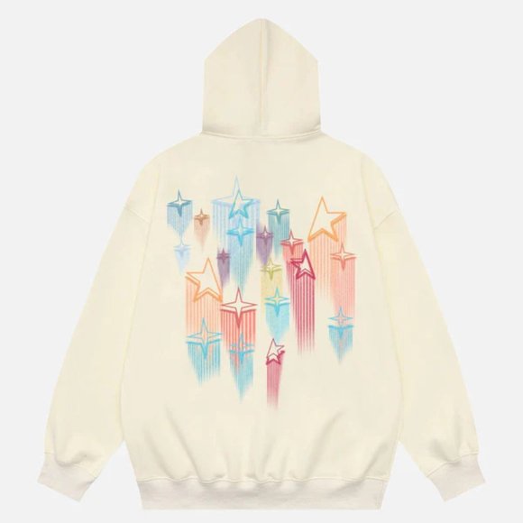Aelfric Eden Tops - Aelfric Eden Star Embroidery Graffiti Hoodie